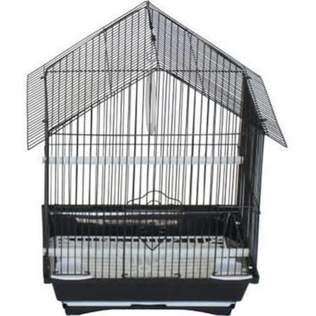 Fancy Feline 11 x 9 x 16 in. House Top Style Small Parakeet Cage, Black FA2690780