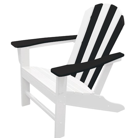 Newtechwood Atlantic Classic Curveback Zebra Plastic Outdoor Patio Adirondack Chair P022-898