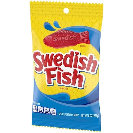 Swedish Fish Candy, Chewy, Soft, Fruit, 8 oz Bag 480985