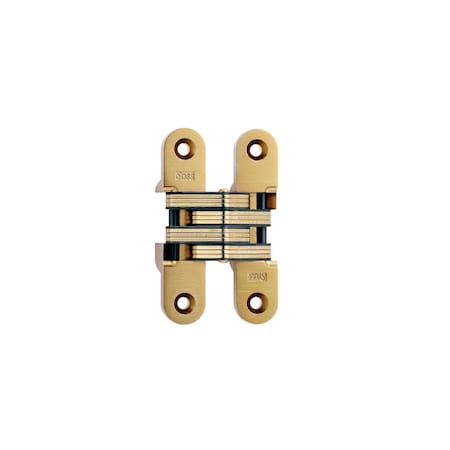 Universal Industrial Soss 1" x 4-5/8" Medium Duty Invisible Hinge for 1-3/8" Doors Satin Brass Finish 216US4