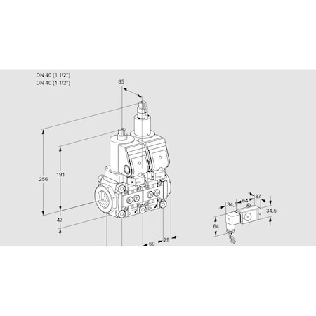 Honeywell Kromschroder VLV ASSY, DBL SOLND, 1 1/2NPT, GAS, VCS2T40N KS88103443
