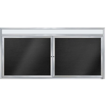 Aarco Enclosed Letter Board Directory w/ Clear Satin Anodized Al Frame and Header, 36''Hx72''W, 2 Doors ADC3672H