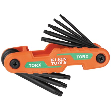 Klein Tools Hex Key Set, Compact Fold, Torx, 8-Key, Pk/6 70540T
