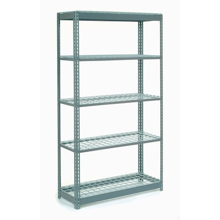 Global Industrial 5 Shelf Standard Duty Boltless Shelving Starter 48"Wx18"Dx60"H, Wire Deck B2297423