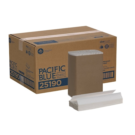 Georgia-Pacific Pacific Blue BasicĀ®, C-Fold Paper Towels By Gp Pro (Georgia-Pacific), White, 2,400 Towels Per Case 25190
