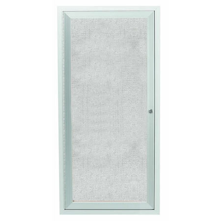 Aarco Outdoor Enclosed Bulletin Board w/ Al Frame, Standard Vinyl, Frame is Powder Coated White, 24''Hx12''W ODCC2412RW