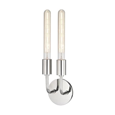 Mitzi Ava 2 Light Wall Sconce 4.75 In. Polished Nickel H109102-PN