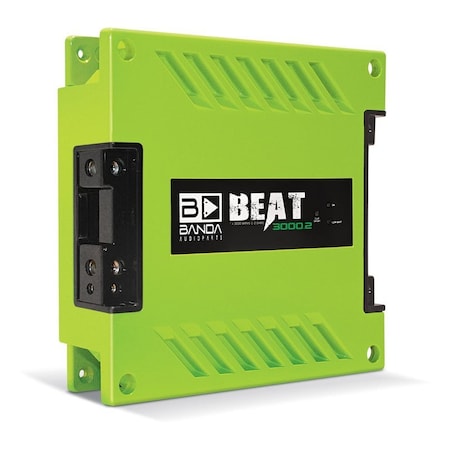 Banda High Power Vehicle Audio Mono Bass Amplifier w/Subsonic Filter and Low Pass Filter Stable at 2 ohms BEAT3000.2GREEN