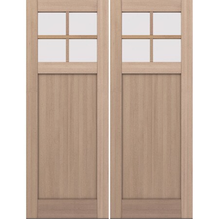 Doornmore CRF-P1G4, 74.5" x 98" ( 2x36" Door) Left Hand, Mahogany SDL 4 Lite Exterior Door CRF-P1G4-SW-3696_2_LI