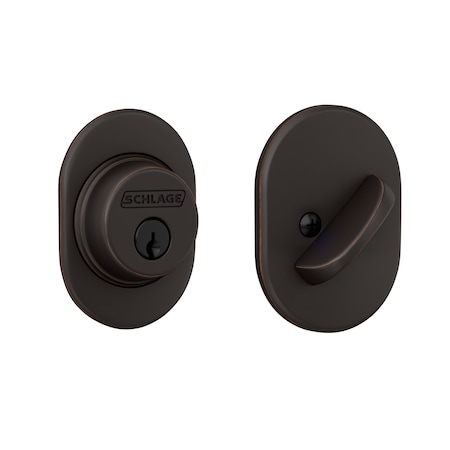 Schlage Residential Remsen Single Cylinder Deadbolt C Keyway with 12287 Latch and 10116 Strike Aged Bronze Finish B60RMN716