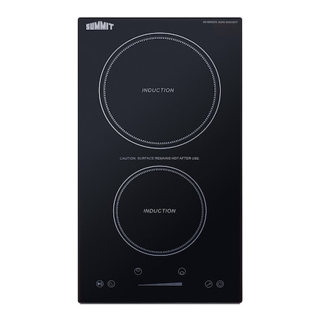 Summit 12in Wide 115V 2-Zone Induction Cooktop With Safety Shutoff SINCH115V2B