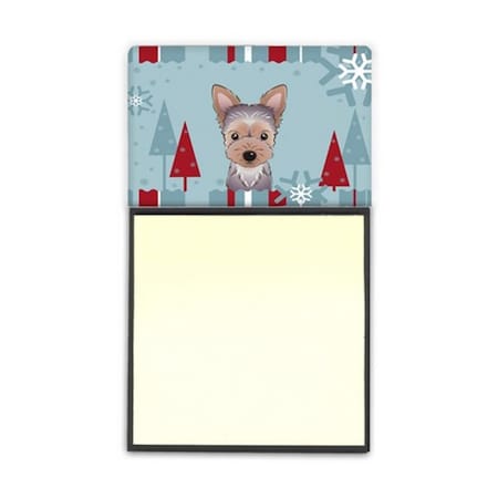 Carolines Treasures BB1728SN Winter Holiday Yorkie Puppy Sticky Note Holder BB1728SN