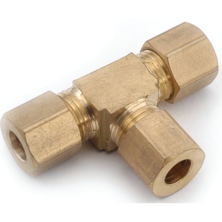 Anderson Metals Pipe Tee, 38 in, Compression, Brass, 200 psi Pressure 750064-06