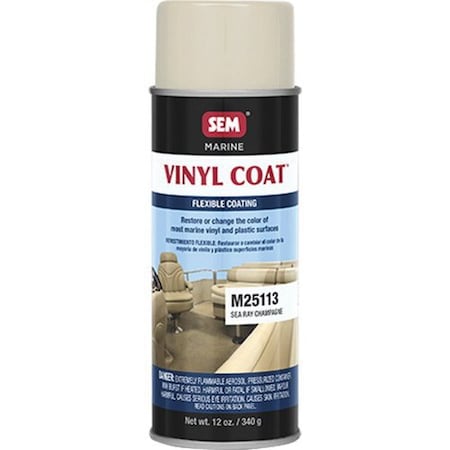 Sem Vinyl Coat Flexible Coating, 16 oz Aerosol Can, Sea Ray Champagne, 24 hr Curing, Aerosol M25113