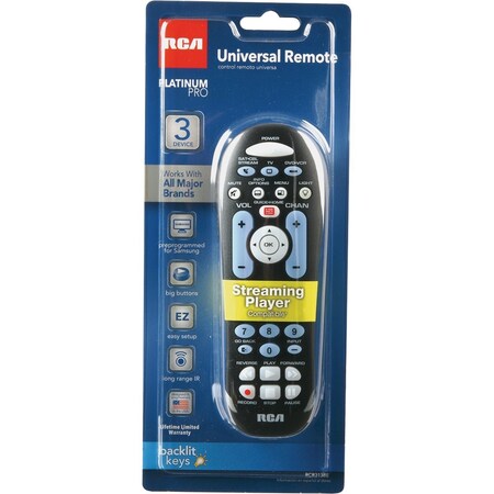 Rca 3-Device Universal Black Remote Control RCR313BE