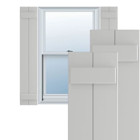 Ekena Millwork True Fit PVC Two Board Joined Board-n-Batten Shutters, Hailstorm Gray, 10 3/4W x 67H, PR TFP101BBF11X067ST