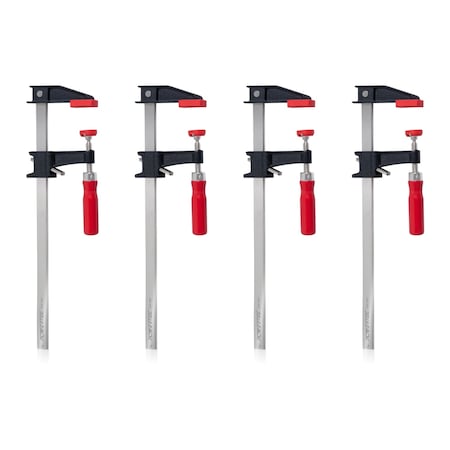 Powertec 12 in. Steel Bar Clamps w/ 600 lbs Loads Limit & 2-1/2 in. Throat, Quick-Release F Clamp, 4PK 71918-P2N