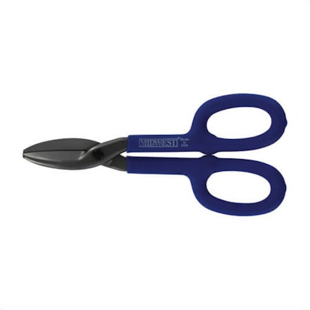 Midwest Snips Tinner Snip, 24 ga Cold Rolled Steel, 28 ga Stainless Steel Cutting, 1-3/4 in L of Cut MWT-87S