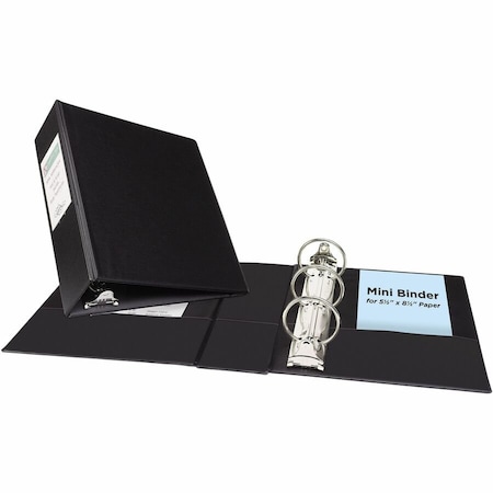 Avery Dennison Round Ring Binder, w/Label Holder, 2 Cap. 8-1/2inx5-1/2in 27554