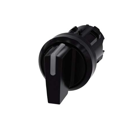 Siemens Illuminable selector switch, 22 mm, round, plastic, black 3SU1002-2BL10-0AA0-ZY15