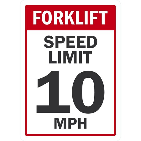 Lyle Forklift, Speed Limit 10 MPH, 10x14, Engineer Grade, White G-1066-EG_10x14