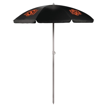Picnic Time Family Of Brands NCAA Oklahoma State Cowboys Outdoor Canopy Sunshade Beach Umbrella 5.5' - Small Patio Umbrella 822-00-179-464-0
