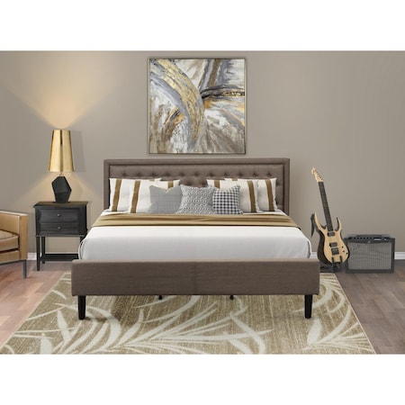 East West Furniture 2 Piece Kendall Wood Bedroom Set - Black KD18K-1VL06