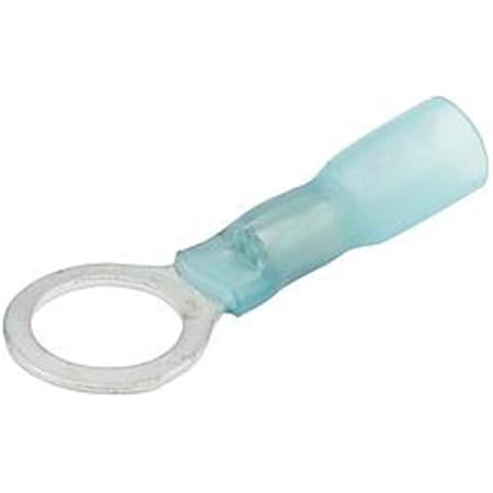 Allstar Performance 16-14 Gauge Heat Shrink Ring Terminal with 0.37 in. Hole, Blue, 10PK ALL76076