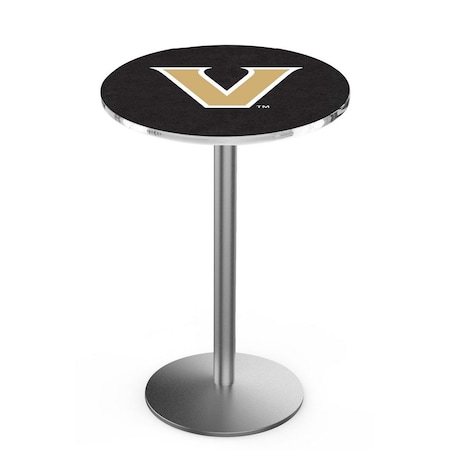 Holland Bar Stool Co 42" Stainless Steel Vanderbilt Pub Table, 36" dia. Top L214S4236Vander