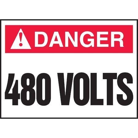 Accuform ANSI ISO DANGER SAFETY LABEL 480 VOLTS LELC174VSP