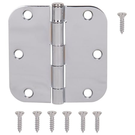 Prosource Door Hinge, Steel, Chrome, Loose Pin, 180 deg Range of Motion, Screw Mounting BH-102CH-PS