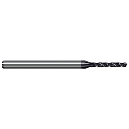 Harvey Tool 1.524 mm Drill DIA x 10.500 mm Flute L Carbide HP Drill for Hardened Steels, 2 Flutes, AlTiN Nano Coa BGN0600-C6