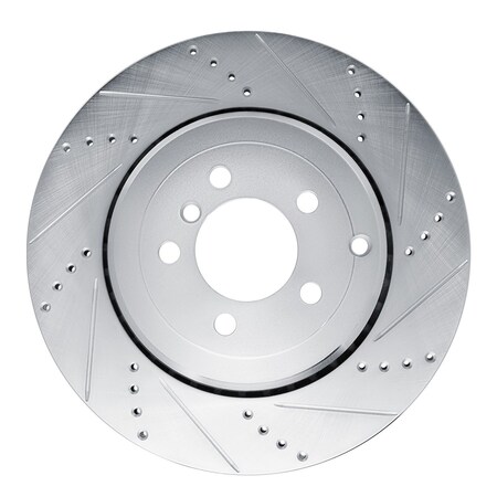 Dynamic Friction Co DFC Brake Rotor - Drilled and Slotted - Silver 631-11018R