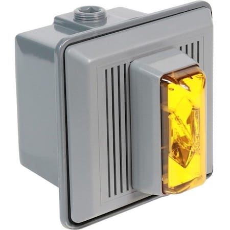 Edwards Signaling Horn Strobe, Horn, Continuous, 120V AC, 90 dB, Thermoplastic, Amber Lens, Gray Housing 869STRA-N5