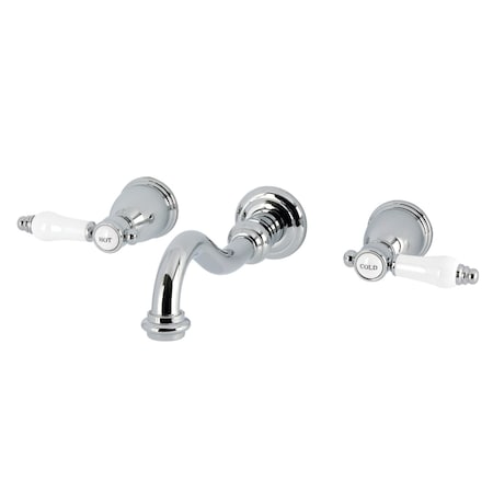 Kingston Brass Two-Handle Wall Mount Tub Faucet, Polished Chrome KS3021BPL