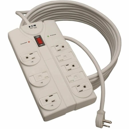 Tripp Lite Outlet Strip, Surge, 8 5-15R, 5-15P, 25 ft., White TLP825