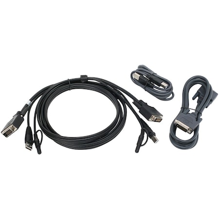 Iogear 6 ft. Dual View DVI, USB KVM Cable Kit with Audio (TAA) G2L7202UTAA3