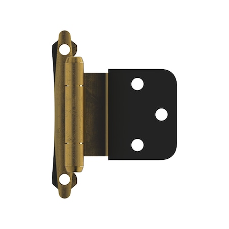 Amerock 3/8in 10 mm Inset Self-Closing, Face Mount Antique Brass Hinge - 1 Pair BPR7928AE