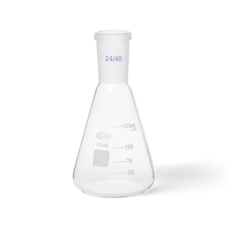 Zoro Select Erlenmeyer Flask, 125 mL, Conical, PK2 UNJTERFL125
