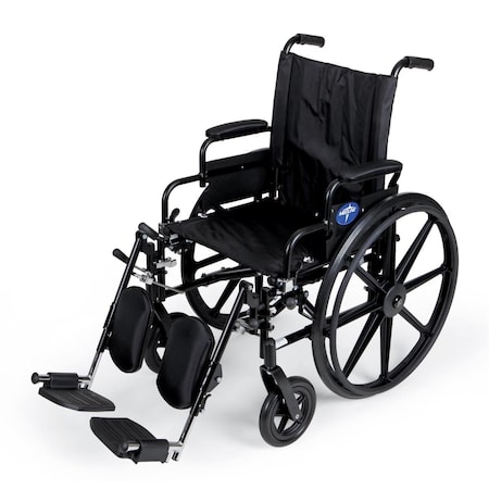 Medline K4 Extra-Wide Lightweight Wheelchair with Swing-Back Desk-Length Arms and Elevating Leg Rests MDS806565