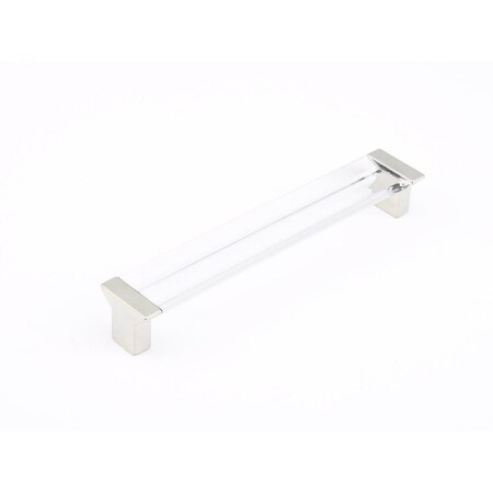 Schaub 6-5/16in Center to Center Positano Clear Cabinet Pull Satin Nickel Finish 317-15-CL