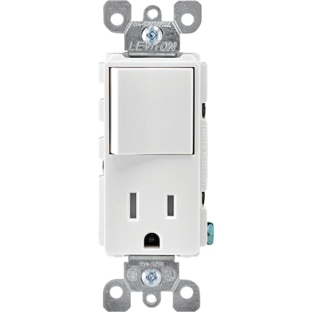 Leviton Decora White 15A Switch & Outlet R62-T5625-0WS