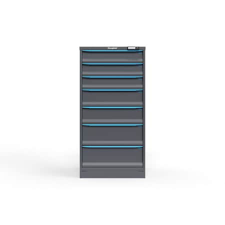 Strong Hold 7 drawer cabinet - (3x 5ft, 2x 7ft, 2x 9ft) - Blue accents - E-Lock w/ Tracking S3060-PPTAS-0702FS