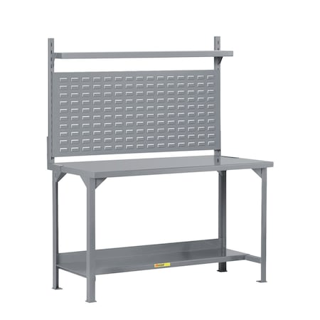 Little Giant Heavy-Duty Packaging Table with Louvered Panel & Shelf WST2-3060-36-WLP-SHLF