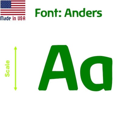 Aacc Self-Adhesive Vinyl Letter: a, Scale: 8 in. Color: Green Font: Anders by, 4PK AACC-Anders-la-Green-I8x4