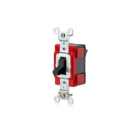 Leviton Wall Switch, 1 hp, Toggle, 20 A, Black M1221-E