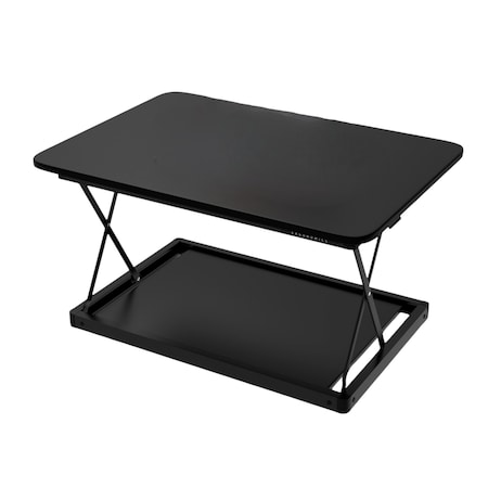 Homeroots 28" Adjustable Black Stainless Steel Standing Desk Converter 397753