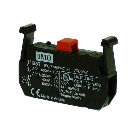 Imo Automation Contact Block, Normally Closed Clips Onto B3S/B3M B3T01