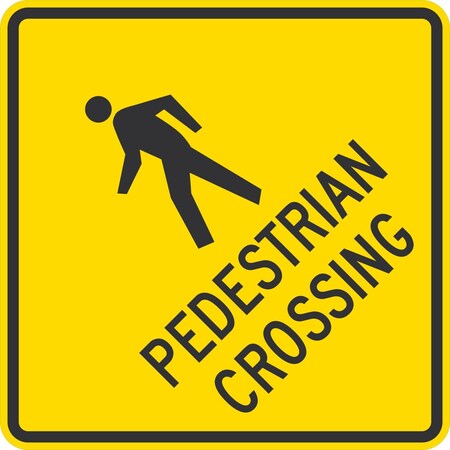Lyle (Ped symbol) PEDESTRIAN CROSSING, 30x30, Diamond Grade, Yellow G-15081-DG_30x30