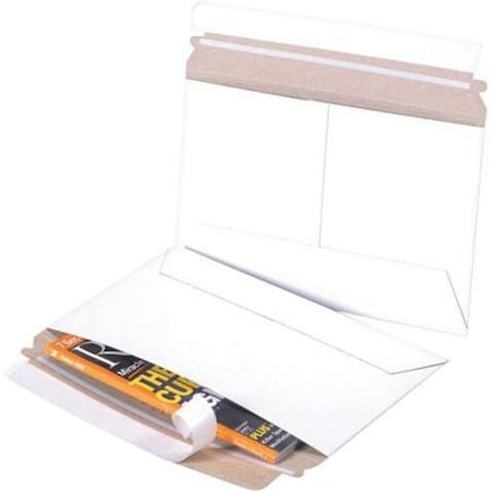 Partners Brand Side Loading Flat Mailers, 9" x 6", White, PK200 RM19SS